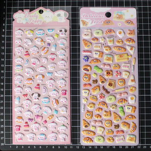 Adorable lovely puppy family-themed 3D epoxy stickers. Perfect for decorating phone cases, laptops, and DIY crafts. Cute kawaii dog animal character decals.