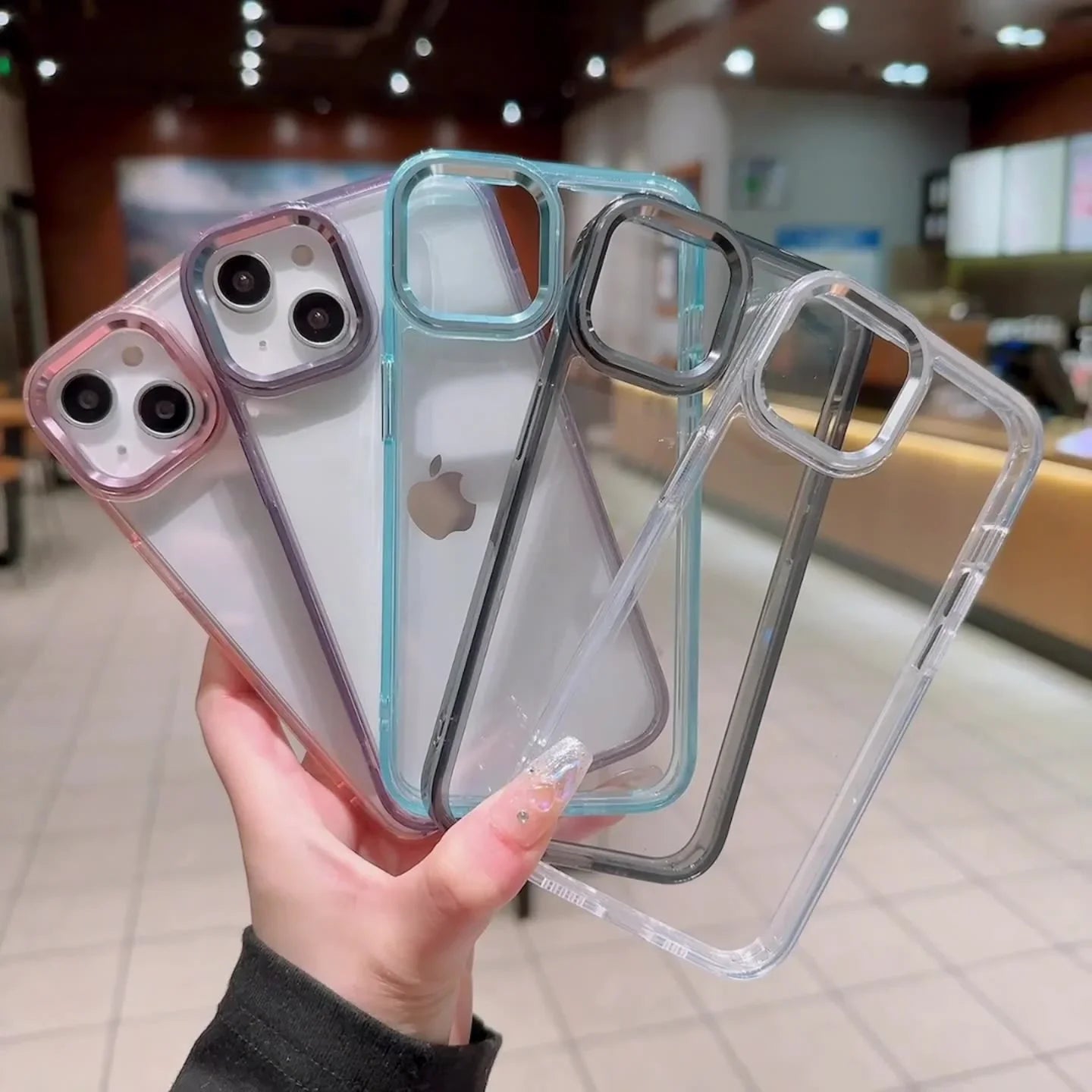 DIY-friendly clear anti-drop iPhone case: great for stickers/hand-painting, with good protection.