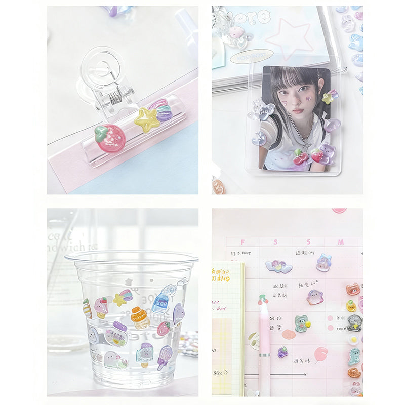 Cute Kawaii 3D Epoxy Resin Self - Adhesive Stickers, Perfect for DIY