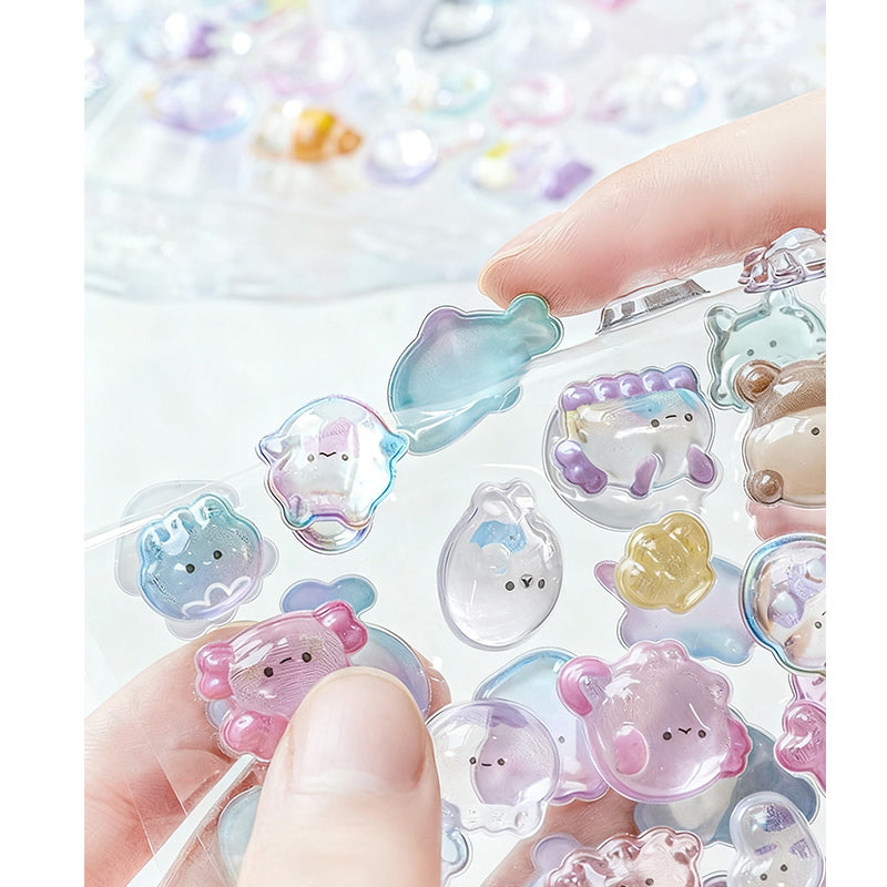 Cute Kawaii 3D Epoxy Resin Self - Adhesive Stickers, Perfect for DIY