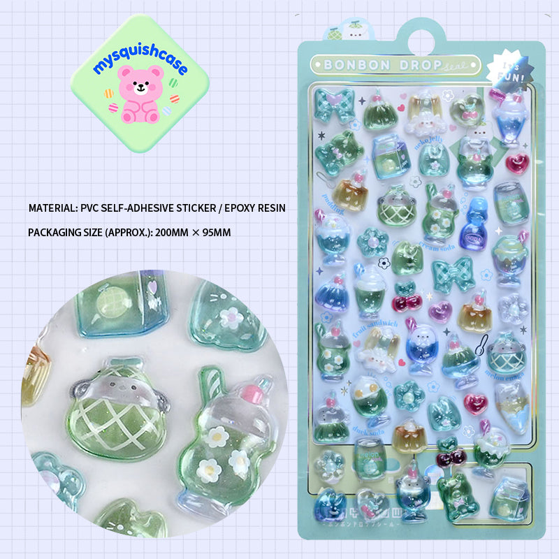 3D Dopamine Small Doll Embossed Phone Case Decorative Stickers & Crystal Kids' Decals