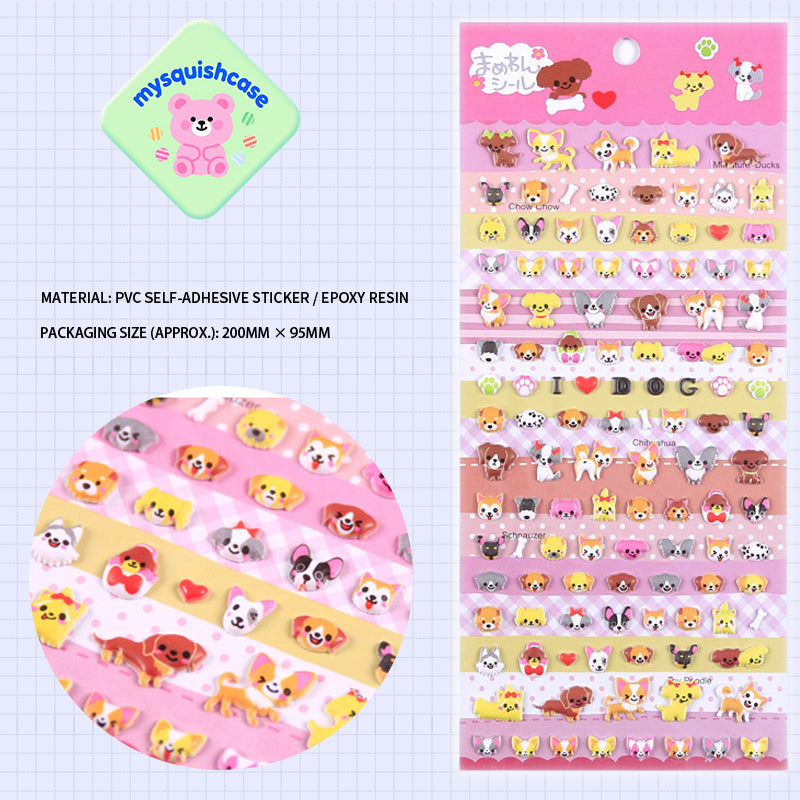 Dog Cute Creature Gala - Themed 3D Epoxy Stickers
