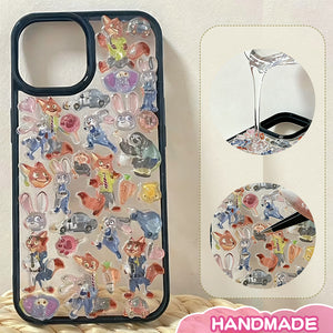 Adorable kawaii Zootopia iPhone case featuring 3D cartoon Nick the fox. Cute Disney character phone cover with playful fox design. Durable protection with animated charm for your iPhone.