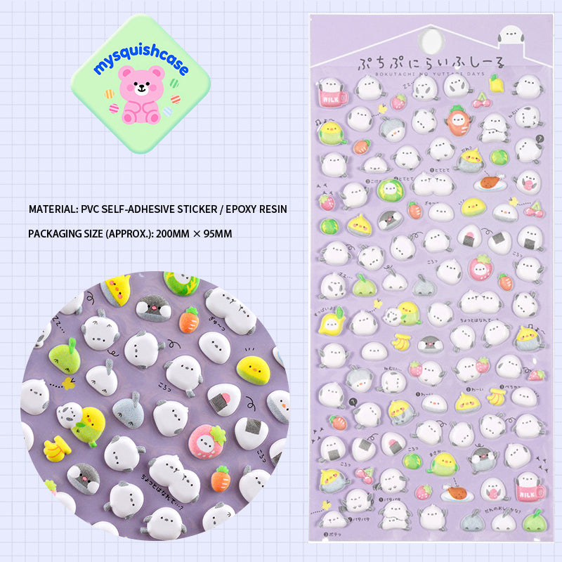 Cartoon Animal 3D Stickers - DIY Phone Case Decorative Decals