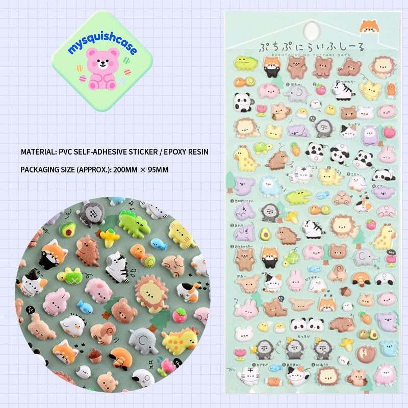 Cartoon Animal 3D Stickers - DIY Phone Case Decorative Decals