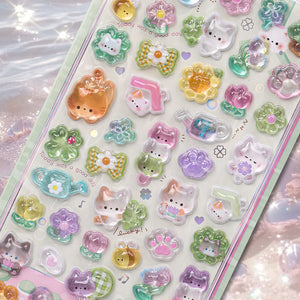 Charming 3D epoxy resin animal stickers perfect for DIY phone cases and crafts. High-quality self-adhesive kawaii decor stickers for creative personalization!