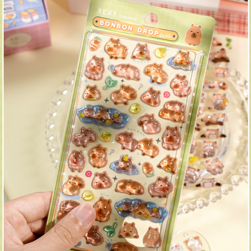 Cute "Xiaobiga" Animal Stickers - 3D Embossed Decor for Phone Cases & Water Cups