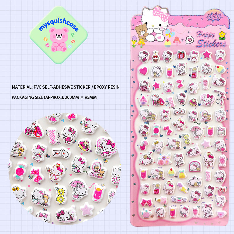 Kitty 3D Phone Case Decorative Stickers - Cartoon DIY Bubble Stickers