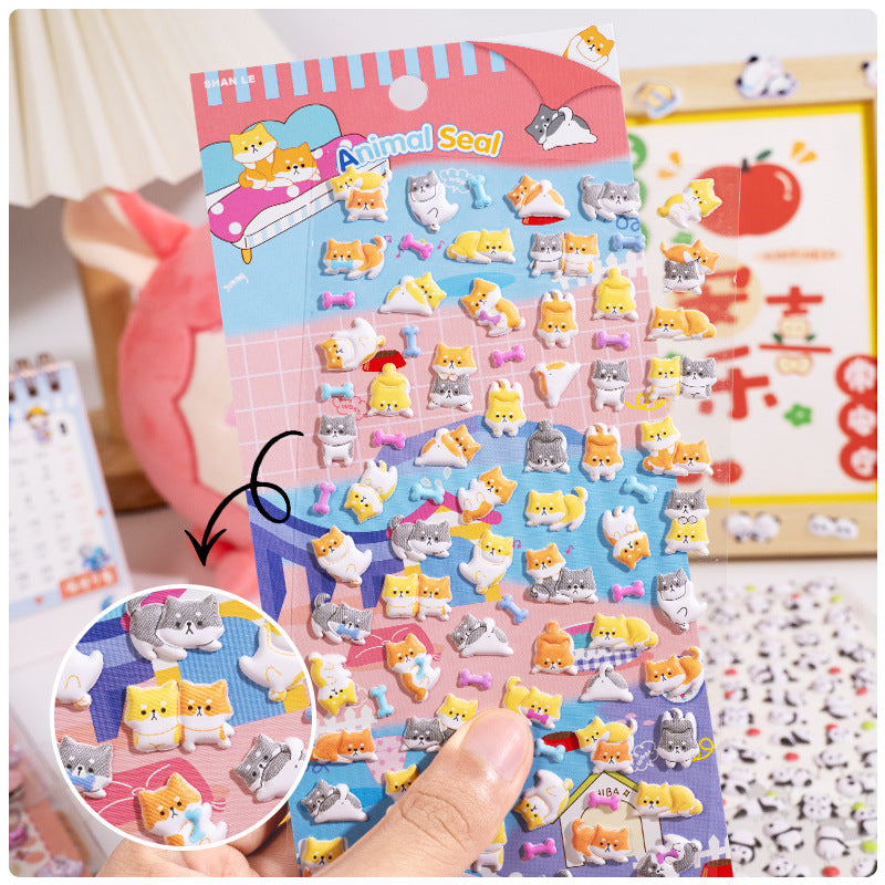 3D Puffy Bubble Stickers with Miniature Animal Patterns - DIY Stickers for Phone Cases