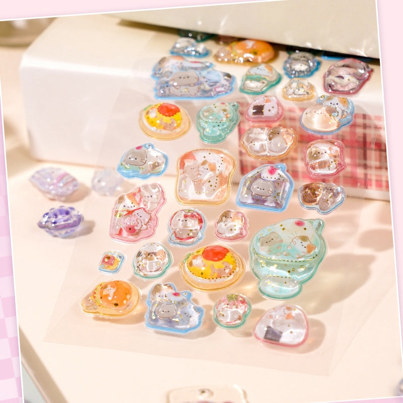 3D Stereo Cartoon Embossed Phone Case Stickers & Crystal Phone Case Decorative Paper