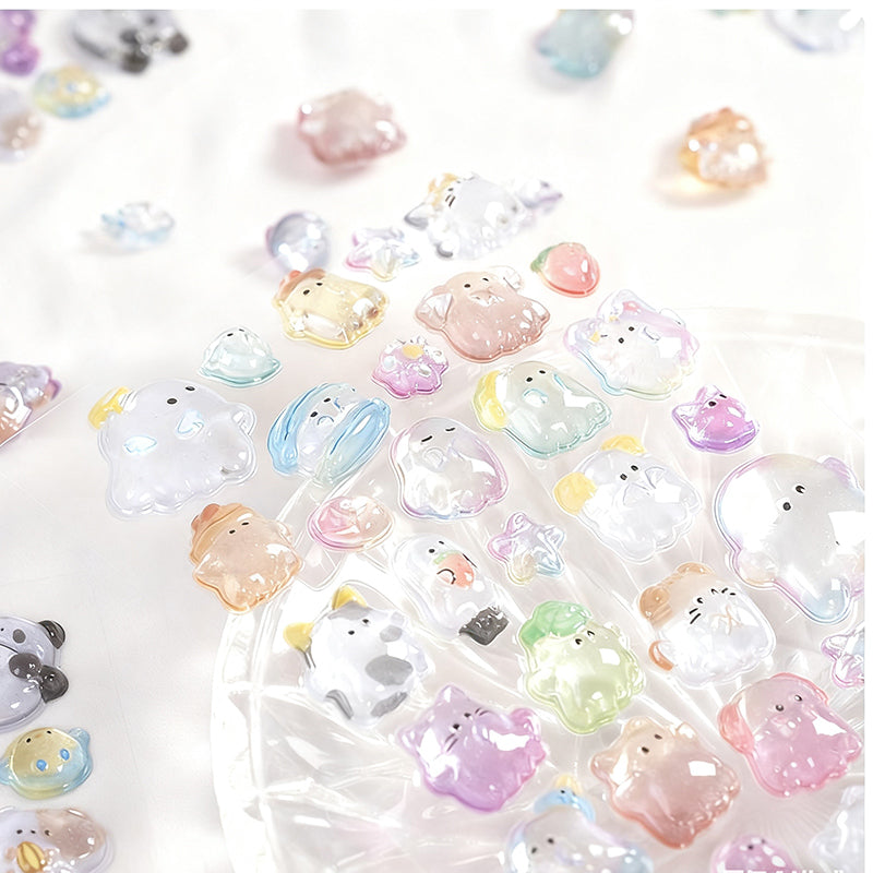Adorable 3D Epoxy Resin Self - Adhesive Stickers: Ghosts, Cats & More for DIY Delights