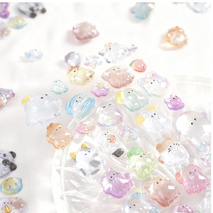 Adorable 3D epoxy resin ghost and cat stickers perfect for DIY phone cases and crafts. High-quality self-adhesive kawaii stickers for fun personalization!