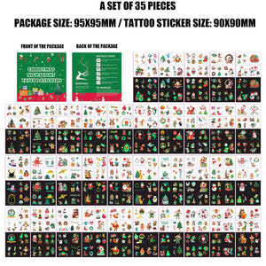 35 Glow-in-the-Dark Christmas Temporary Tattoos for Kids - mysquishcase