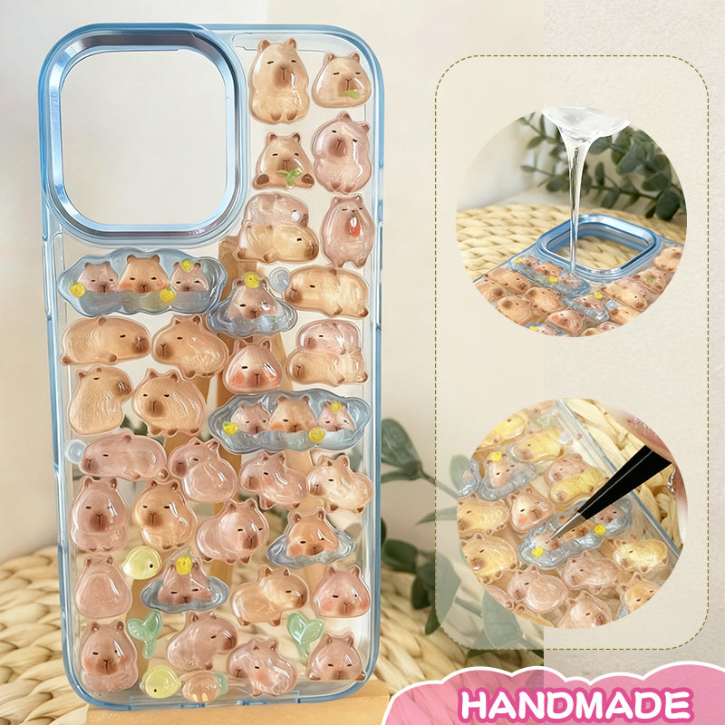 Handmade 3D Capybara Pattern iPhone Case
