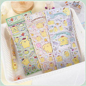 Adorable Pompompurin 3D soft rubber stickers. Official Sanrio character design, food-grade safe, removable & reusable. Perfect for DIY phone cases, crafts. Great for kids & adults!