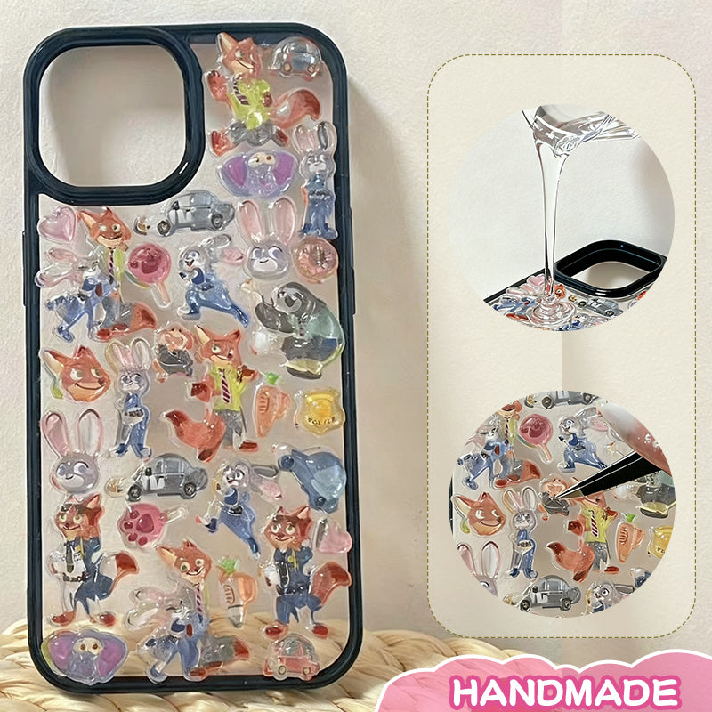 Kawaii Zootopia Pattern Phone Case - 3D Cartoon Nick