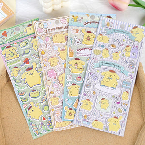 Adorable Pompompurin 3D soft rubber stickers. Official Sanrio character design, food-grade safe, removable & reusable. Perfect for DIY phone cases, crafts. Great for kids & adults!