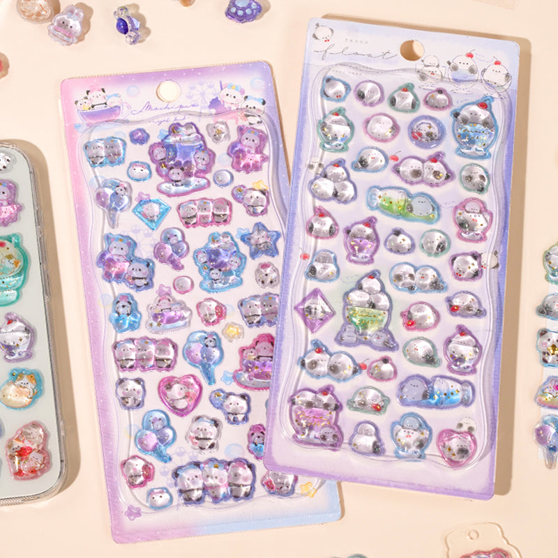 Playful 3D epoxy seal stickers perfect for DIY phone cases and crafts. High-quality self-adhesive kawaii stickers add squishy cuteness to your projects!