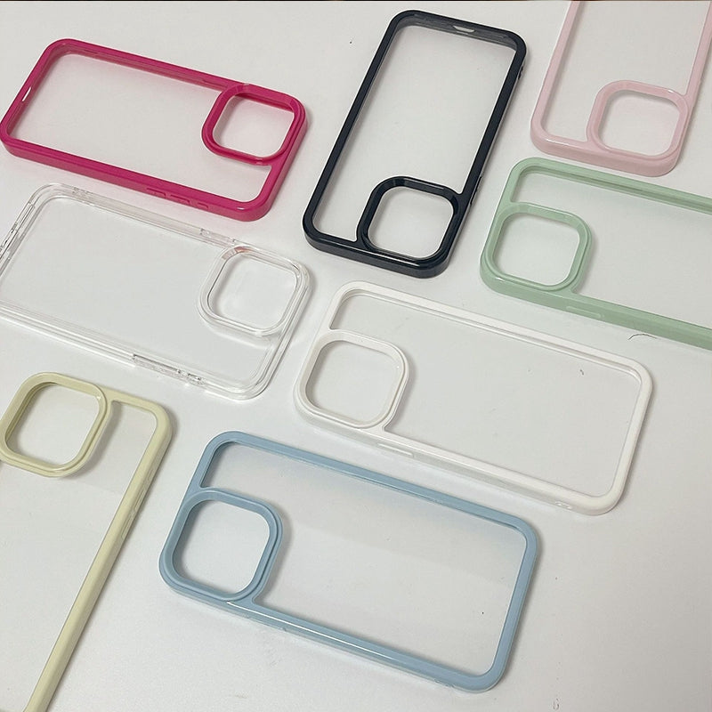 Handmade Kawaii Round Cartoon Character Sticker Collage Clear Phone Case