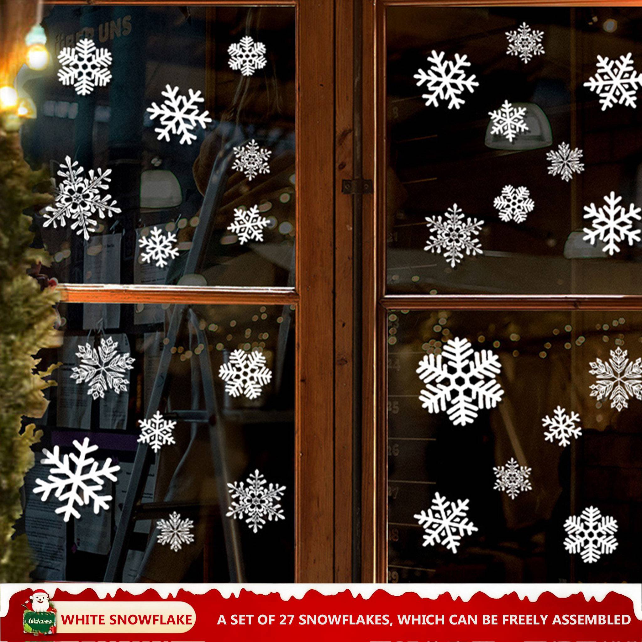 Christmas Decorations: Static Cling Santa Claus & Christmas Tree Window Stickers for Storefront, Glass Door Scene Decoration Hanging Ornaments