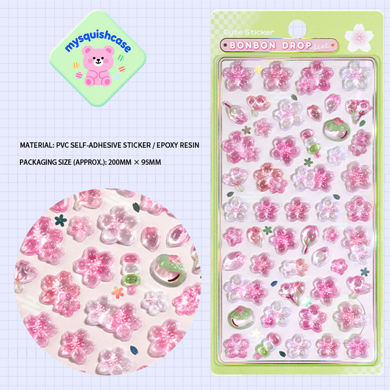 Playful 3D Epoxy Cherry Blossom Stickers: Add Blossoming Cuteness to Your DIYs with These Whimsical Florals