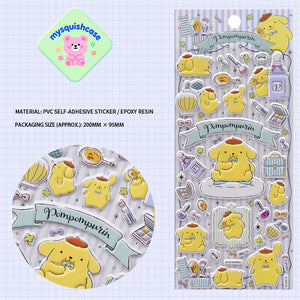 Adorable Pompompurin 3D soft rubber stickers. Official Sanrio character design, food-grade safe, removable & reusable. Perfect for DIY phone cases, crafts. Great for kids & adults!