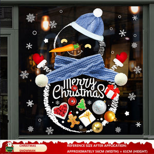 Christmas Decorations: Static Cling Santa Claus & Christmas Tree Window Stickers for Storefront, Glass Door Scene Decoration Hanging Ornaments - mysquishcase