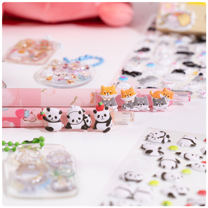 3D Puffy Bubble Stickers with Miniature Animal Patterns - DIY Stickers for Phone Cases