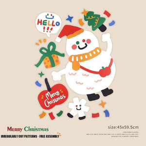 Christmas Anti-Static Glass Door Creative Stickers - Decorations