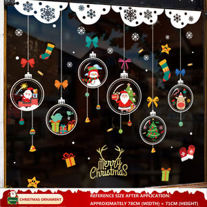Christmas Decorations: Static Cling Santa Claus & Christmas Tree Window Stickers for Storefront, Glass Door Scene Decoration Hanging Ornaments - mysquishcase