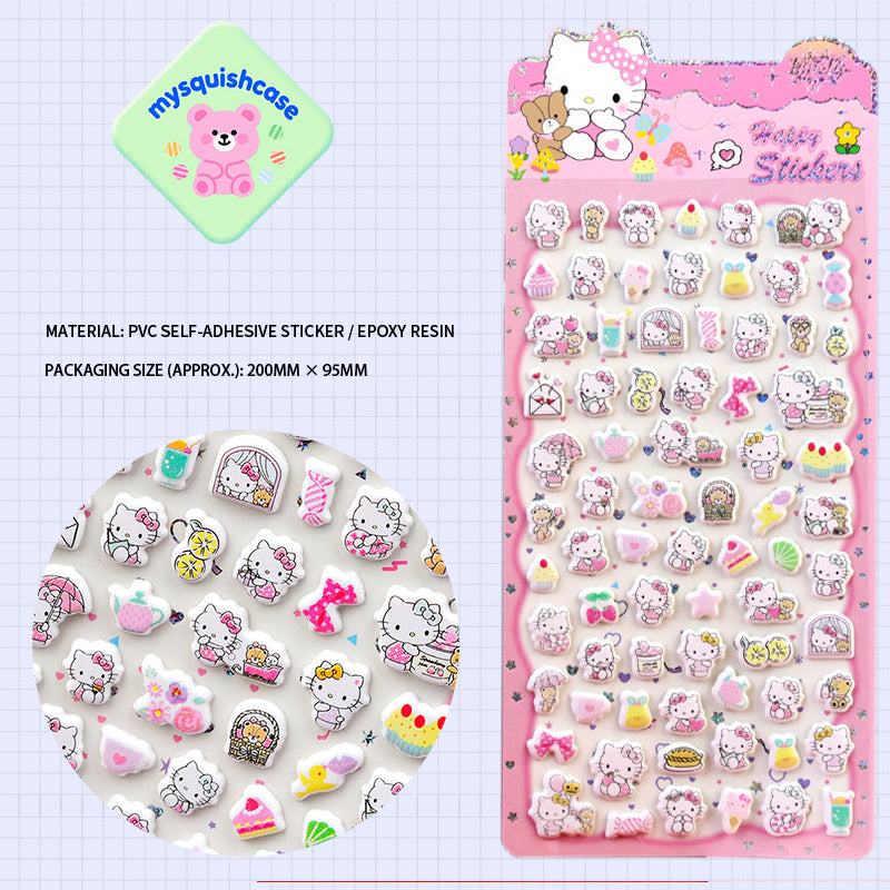 Kitty 3D Phone Case Decorative Stickers - Cartoon DIY Bubble Stickers