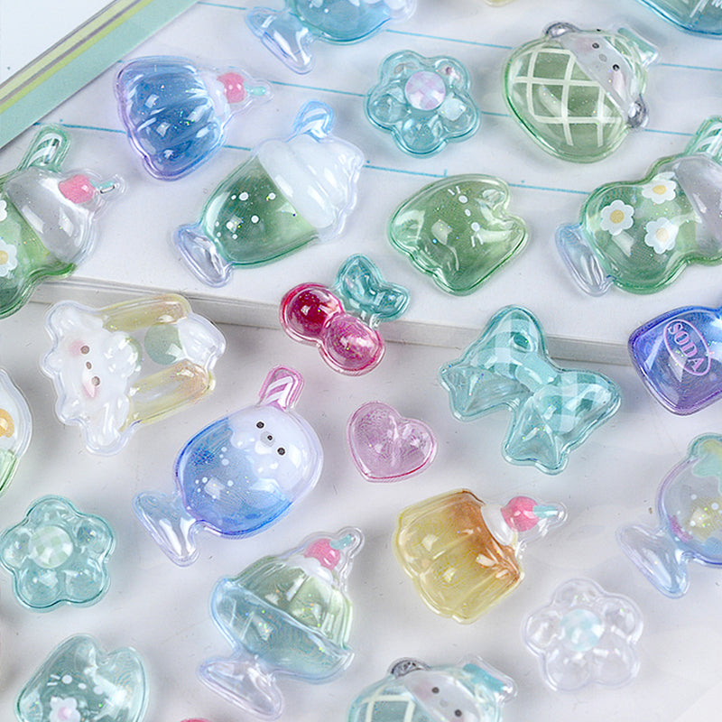 3D Dopamine Small Doll Embossed Phone Case Decorative Stickers & Crystal Kids' Decals