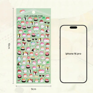 3D embossed bubble sticker sheet with cute sea creatures (dolphin, seal, whale, etc.), PVC self-adhesive, size 200×95mm
