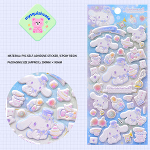 Adorable 3D Cinnamoroll, princess & animal stickers. Soft rubber, squishy texture, food-grade safe, removable & reusable. Perfect for phone cases, DIY crafts. Great for kids & adults!