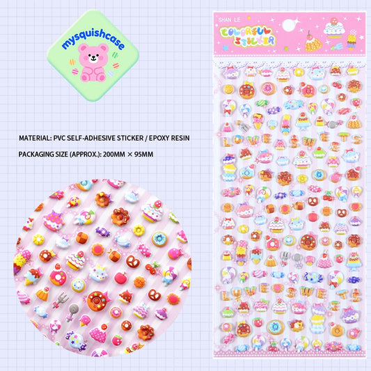Dessert Cute Paradise - Themed 3D Bubble Gum Stickers