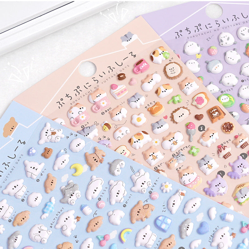 Cartoon Animal 3D Stickers - DIY Phone Case Decorative Decals