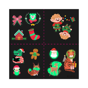 35 Glow-in-the-Dark Christmas Temporary Tattoos for Kids - mysquishcase