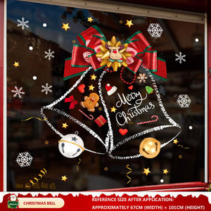 Christmas Decorations: Static Cling Santa Claus & Christmas Tree Window Stickers for Storefront, Glass Door Scene Decoration Hanging Ornaments - mysquishcase