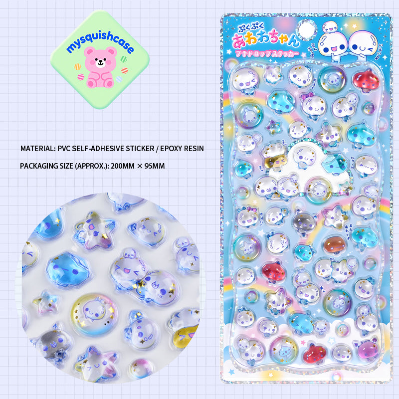 Clear Sky Cloud Cute Creature - Themed 3D Epoxy Stickers