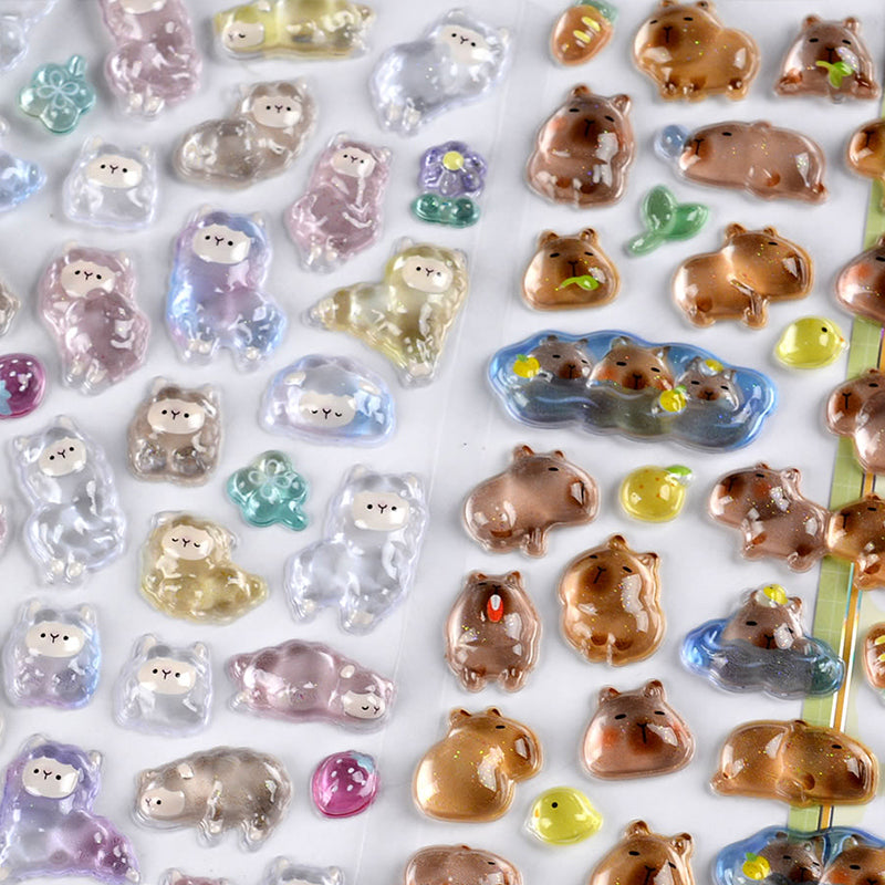 Cute "Xiaobiga" Animal Stickers - 3D Embossed Decor for Phone Cases & Water Cups