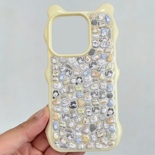 Cute Small Animal Pattern 3D Bubble Stickers - Cup Decoration Stickers