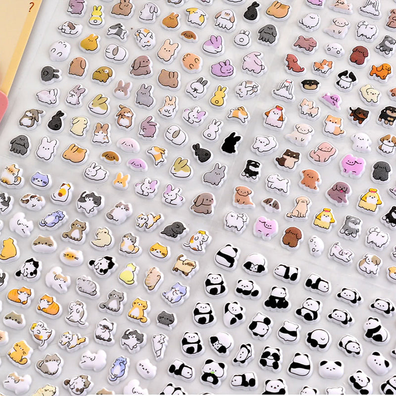 Cute Small Animal Pattern 3D Bubble Stickers - Cup Decoration Stickers