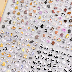 Adorable 3D bubble stickers with cute small animal patterns. Perfect for decorating cups, water bottles, laptops. Durable, removable, and waterproof. Fun animal designs for personalization.