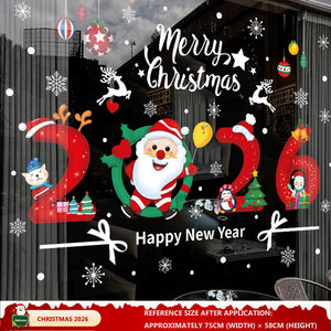 Christmas Decorations: Static Cling Santa Claus & Christmas Tree Window Stickers for Storefront, Glass Door Scene Decoration Hanging Ornaments - mysquishcase