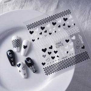 Adorable 5D embossed nail stickers with cute cartoon bee and bear designs. Easy to apply, long-lasting nail art. Perfect for fun manicures, kids' nails, and playful nail decorations. High-quality nail decals.