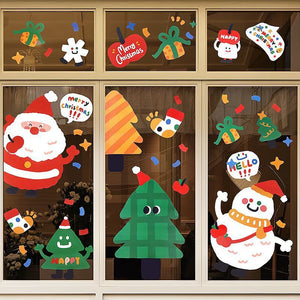 Christmas Anti-Static Glass Door Creative Stickers - Decorations