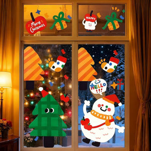 Christmas Anti-Static Glass Door Creative Stickers - Decorations