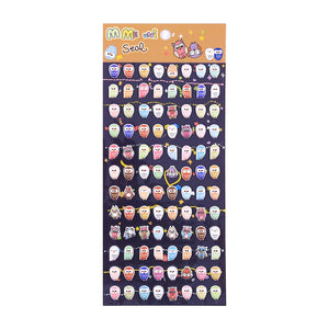 Full sheet display of 3D puffy stickers with adorable colorful owl designs, self-adhesive epoxy PVC stickers