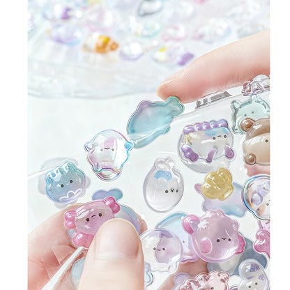 Cute Kawaii 3D Epoxy Resin Self - Adhesive Stickers, Perfect for DIY
