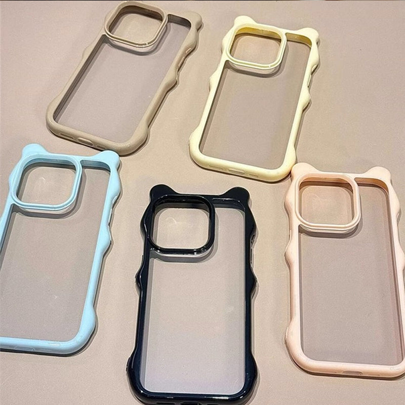 Handmade Kawaii Cat Sticker Collage Clear Phone Case